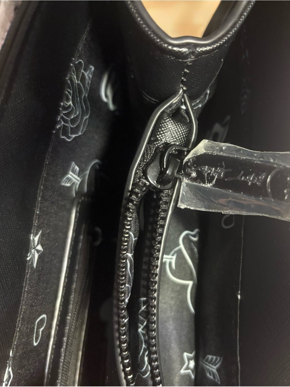π Betsey Johnson Black Embossed Skull Tote & Pouch Set π - Picture 10 of 11